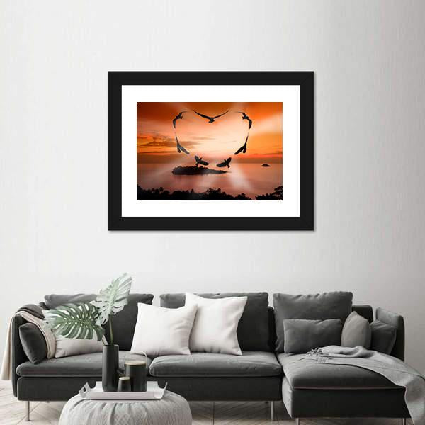 Valentine Bird Canvas Wall Art-3 Horizontal-Gallery Wrap-25" x 16"-Tiaracle