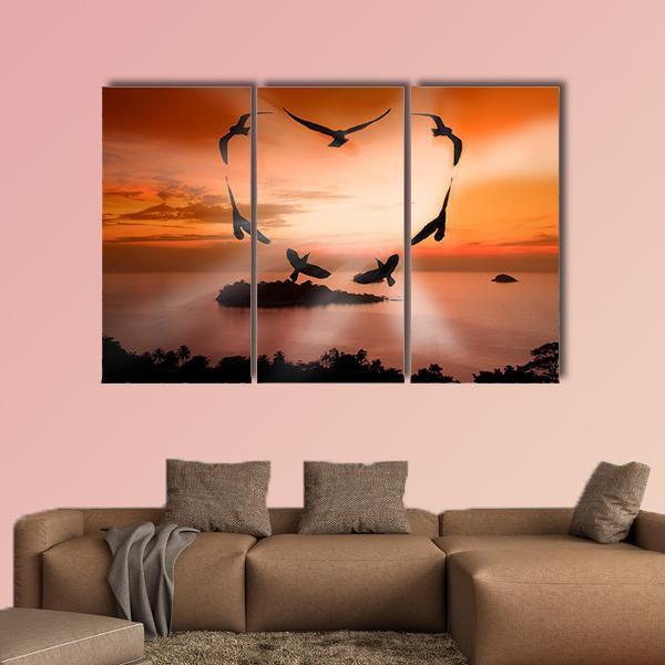Valentine Bird Canvas Wall Art-3 Horizontal-Gallery Wrap-25" x 16"-Tiaracle