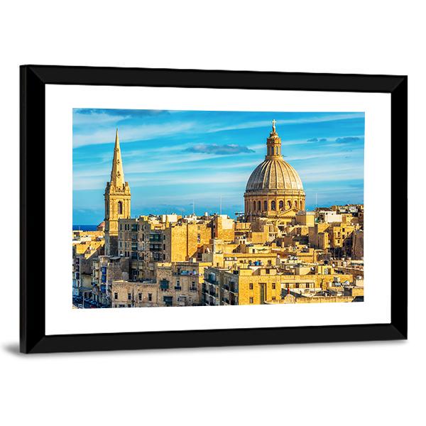 Valletta Malta View Canvas Wall Art-3 Horizontal-Gallery Wrap-25" x 16"-Tiaracle