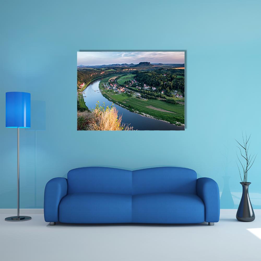 Valley In Germany Canvas Wall Art-1 Piece-Gallery Wrap-48" x 32"-Tiaracle