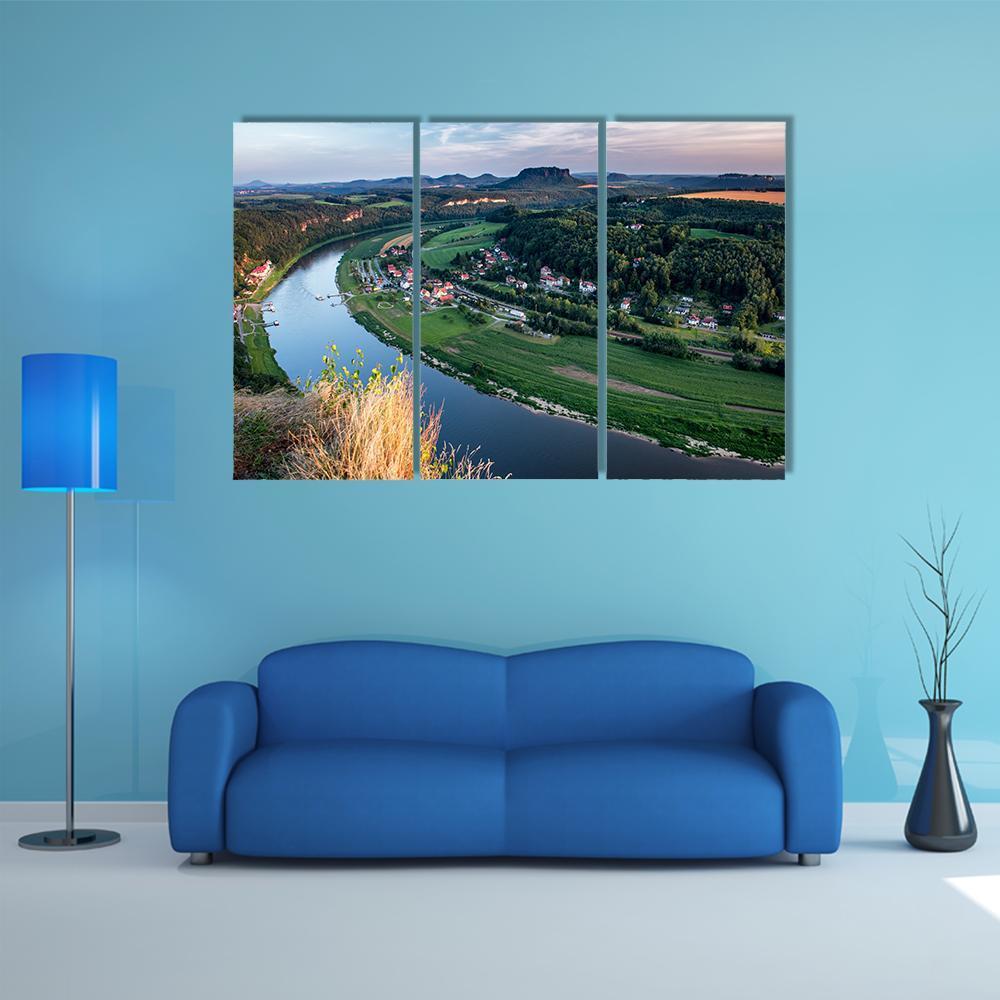 Valley In Germany Canvas Wall Art-3 Horizontal-Gallery Wrap-37" x 24"-Tiaracle