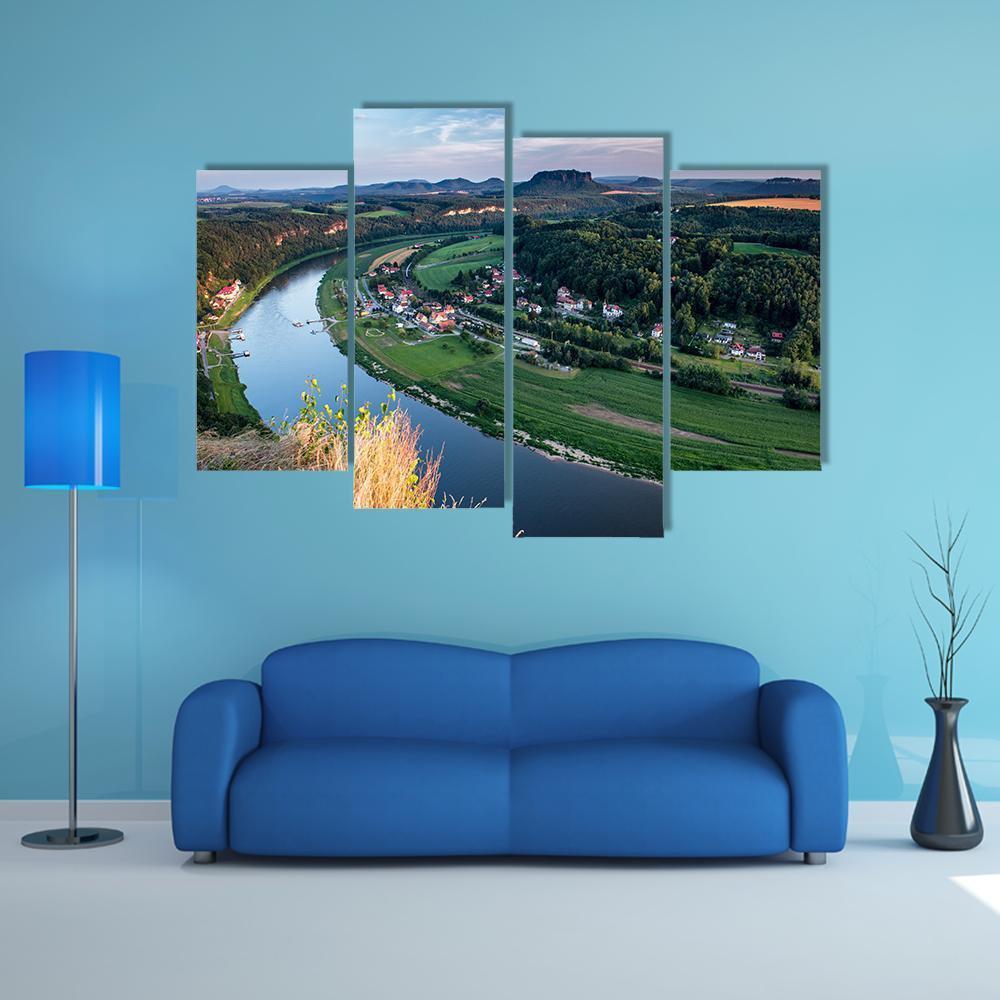 Valley In Germany Canvas Wall Art-4 Pop-Gallery Wrap-50" x 32"-Tiaracle
