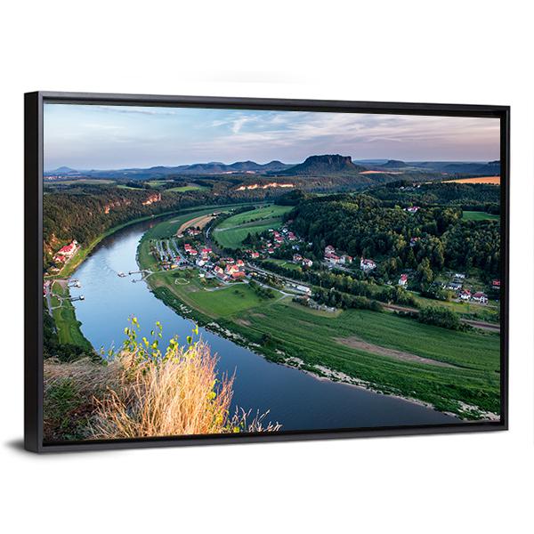 Valley In Germany Canvas Wall Art-3 Horizontal-Gallery Wrap-25" x 16"-Tiaracle