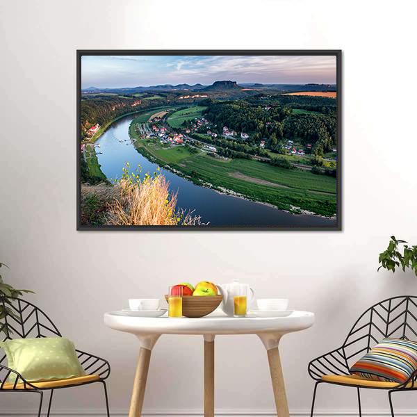 Valley In Germany Canvas Wall Art-3 Horizontal-Gallery Wrap-25" x 16"-Tiaracle