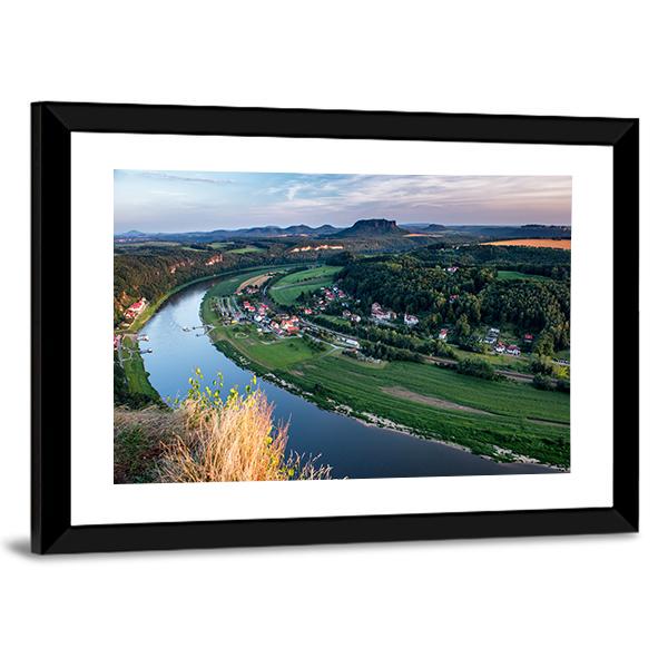 Valley In Germany Canvas Wall Art-3 Horizontal-Gallery Wrap-25" x 16"-Tiaracle