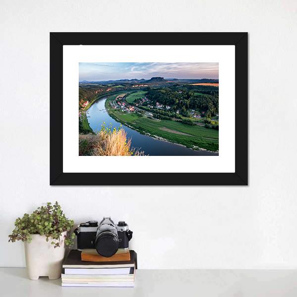 Valley In Germany Canvas Wall Art-1 Piece-Framed Print-20" x 16"-Tiaracle