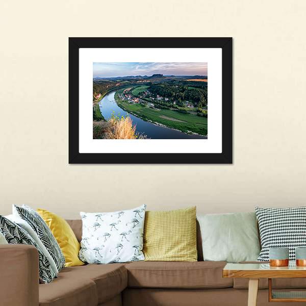Valley In Germany Canvas Wall Art-3 Horizontal-Gallery Wrap-25" x 16"-Tiaracle
