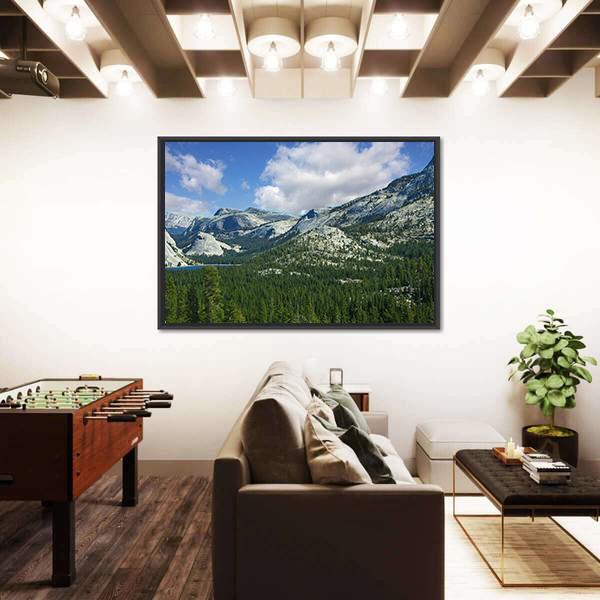 Valley In Mountain Park Yosemite Canvas Wall Art-3 Horizontal-Gallery Wrap-25" x 16"-Tiaracle