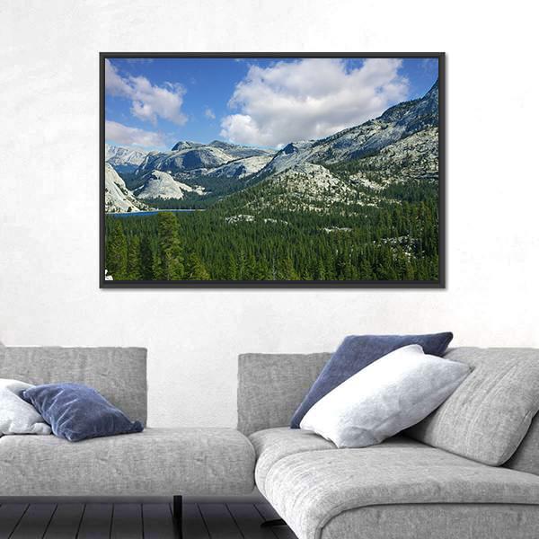Valley In Mountain Park Yosemite Canvas Wall Art-3 Horizontal-Gallery Wrap-25" x 16"-Tiaracle
