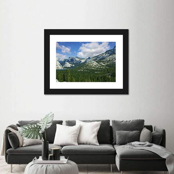 Valley In Mountain Park Yosemite Canvas Wall Art-3 Horizontal-Gallery Wrap-25" x 16"-Tiaracle