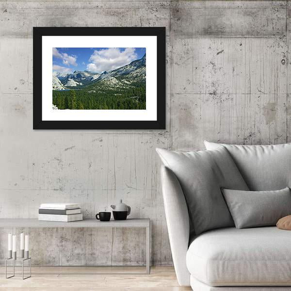 Valley In Mountain Park Yosemite Canvas Wall Art-3 Horizontal-Gallery Wrap-25" x 16"-Tiaracle