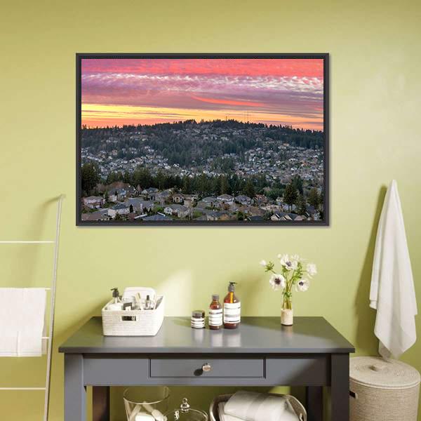 Valley In Oregon Canvas Wall Art-3 Horizontal-Gallery Wrap-25" x 16"-Tiaracle