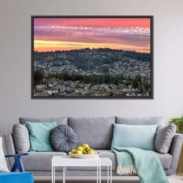 Valley In Oregon Canvas Wall Art-3 Horizontal-Gallery Wrap-25" x 16"-Tiaracle