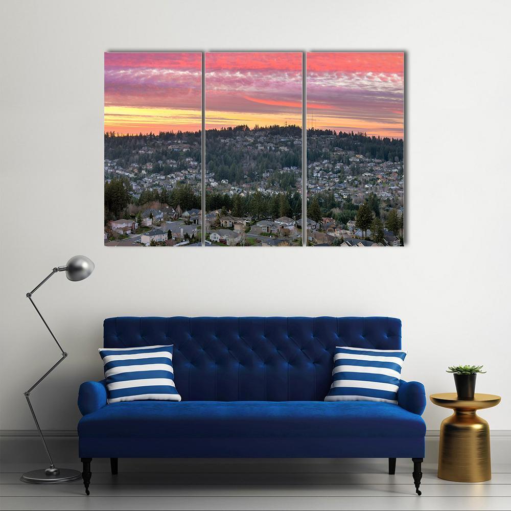 Valley In Oregon Canvas Wall Art-3 Horizontal-Gallery Wrap-37" x 24"-Tiaracle