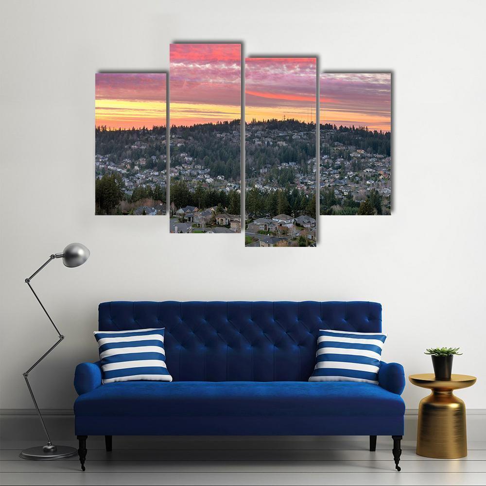 Valley In Oregon Canvas Wall Art-4 Pop-Gallery Wrap-50" x 32"-Tiaracle