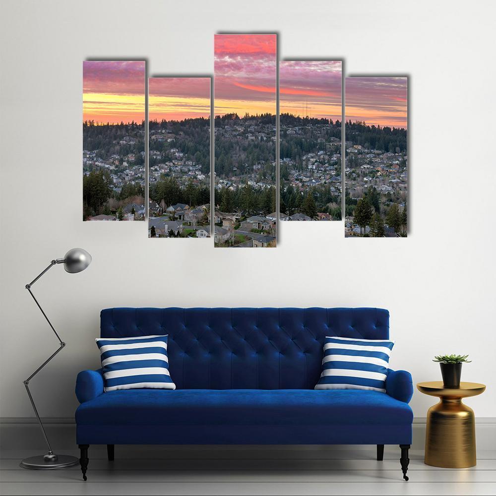 Valley In Oregon Canvas Wall Art-3 Horizontal-Gallery Wrap-37" x 24"-Tiaracle