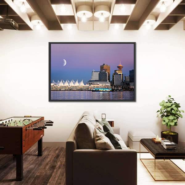 Vancouver City Skyline Panoramic Canvas Wall Art-1 Piece-36" x 12"-Tiaracle