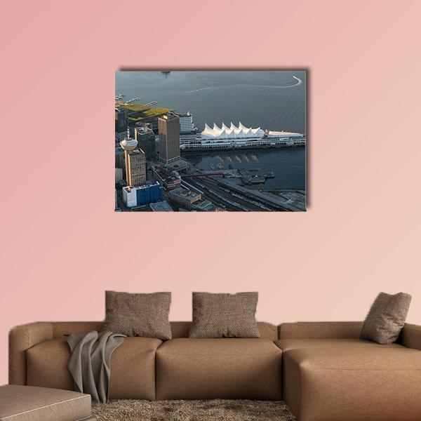 Vancouver Downtown Canvas Wall Art-5 Pop-Gallery Wrap-47" x 32"-Tiaracle