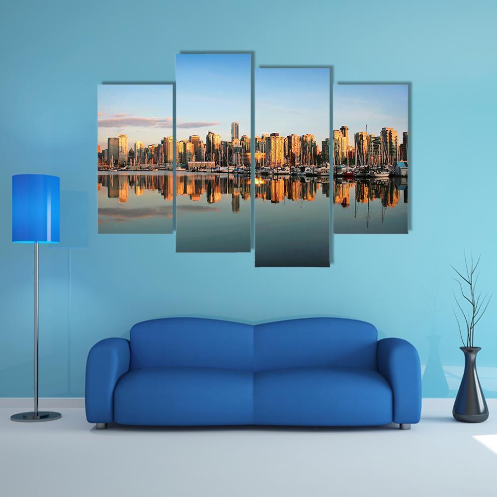 Vancouver Downtown Skyline Canvas Wall Art - Tiaracle