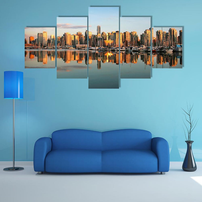 Vancouver Downtown Skyline Canvas Wall Art Tiaracle