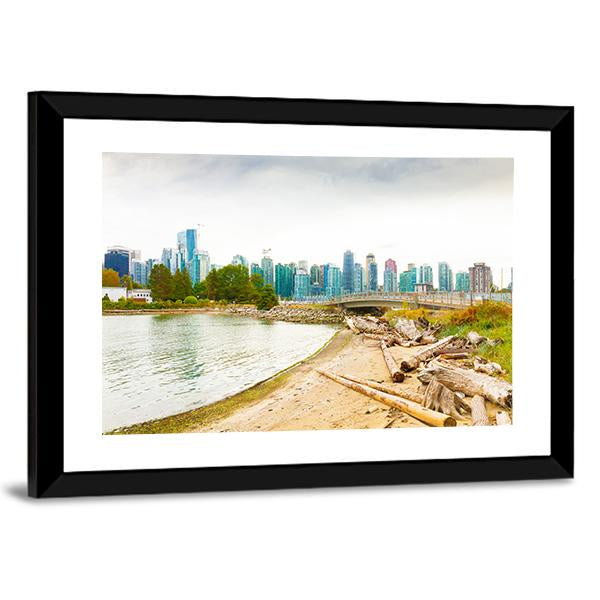 Vancouver On Cloudy Days Canvas Wall Art-3 Horizontal-Gallery Wrap-25" x 16"-Tiaracle