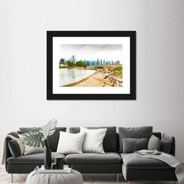 Vancouver On Cloudy Days Canvas Wall Art-3 Horizontal-Gallery Wrap-25" x 16"-Tiaracle