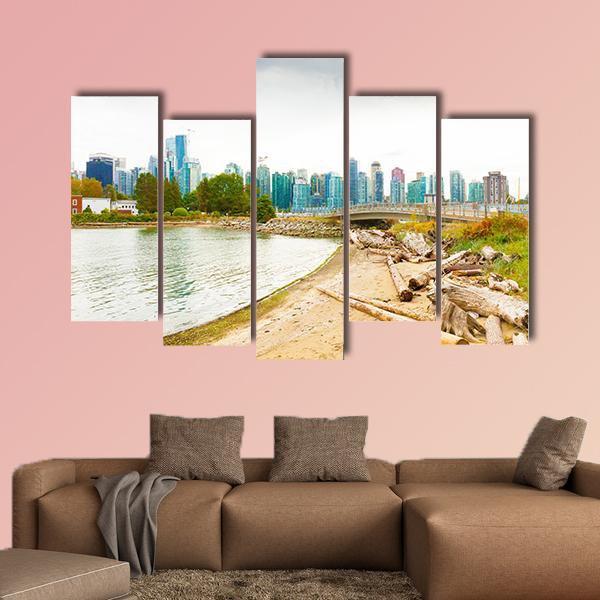 Vancouver On Cloudy Days Canvas Wall Art-5 Pop-Gallery Wrap-47" x 32"-Tiaracle