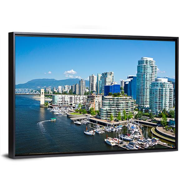 Vancouver Skyline Canvas Wall Art-5 Horizontal-Gallery Wrap-22" x 12"-Tiaracle