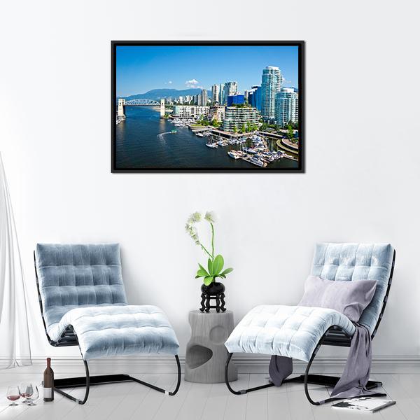 Vancouver Skyline Canvas Wall Art-5 Horizontal-Gallery Wrap-22" x 12"-Tiaracle