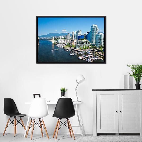 Vancouver Skyline Canvas Wall Art-5 Horizontal-Gallery Wrap-22" x 12"-Tiaracle