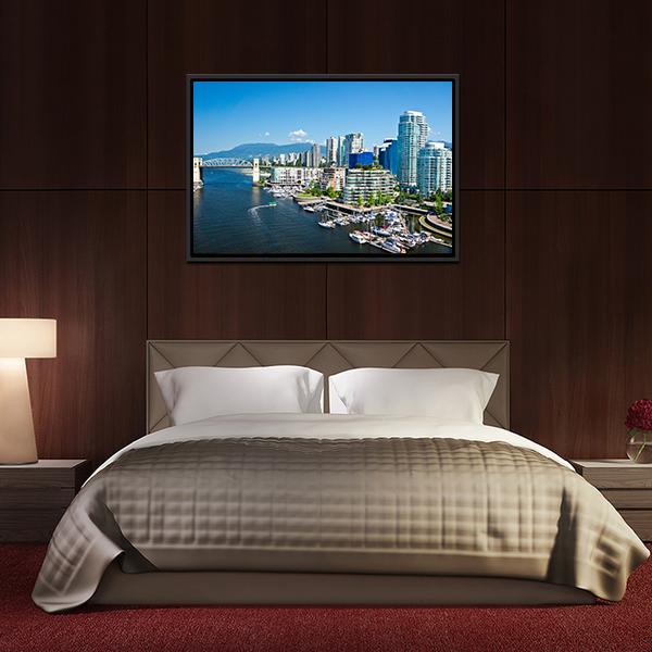 Vancouver Skyline Canvas Wall Art-5 Horizontal-Gallery Wrap-22" x 12"-Tiaracle