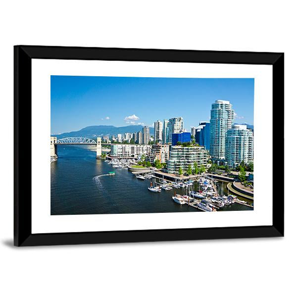 Vancouver Skyline Canvas Wall Art-5 Horizontal-Gallery Wrap-22" x 12"-Tiaracle