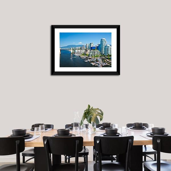 Vancouver Skyline Canvas Wall Art-5 Horizontal-Gallery Wrap-22" x 12"-Tiaracle