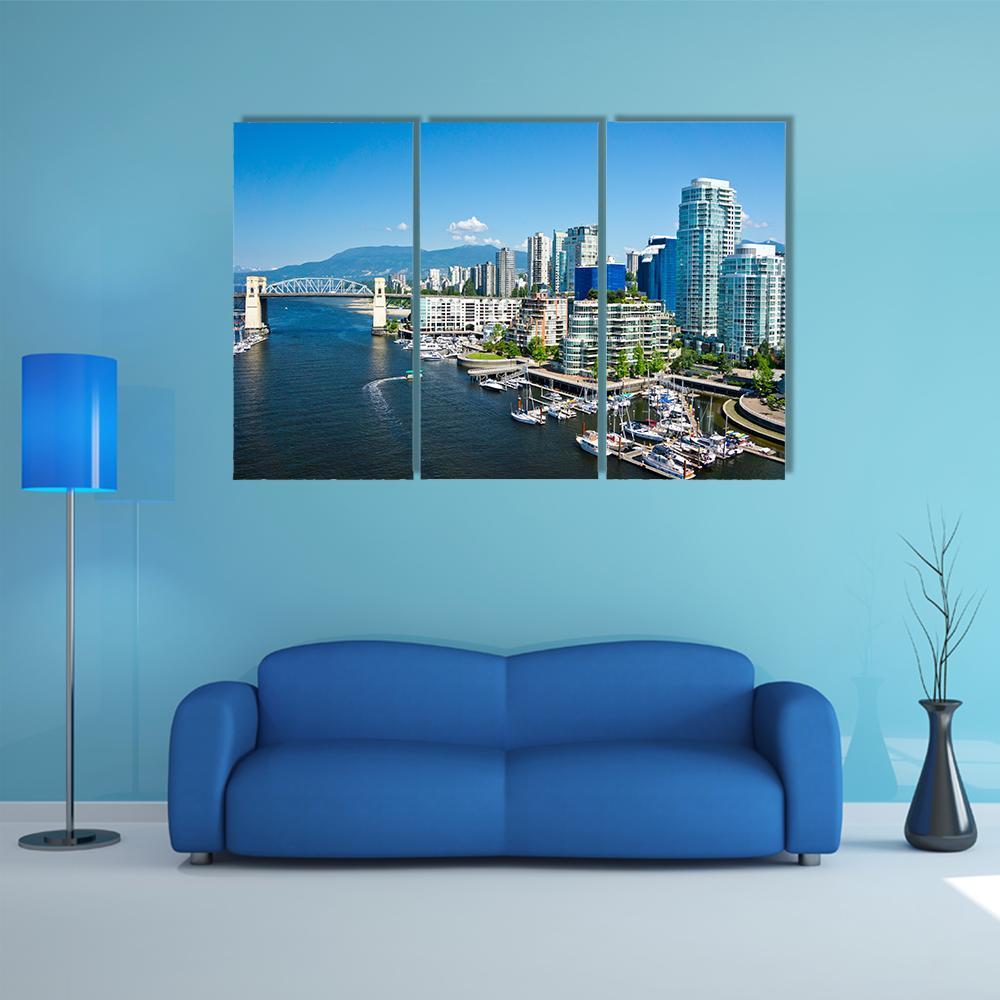 Vancouver Skyline Canvas Wall Art-3 Horizontal-Gallery Wrap-37" x 24"-Tiaracle