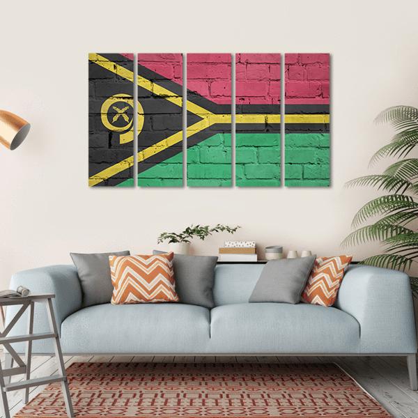 Vanuatu Flag Canvas Wall Art-5 Horizontal-Gallery Wrap-22" x 12"-Tiaracle