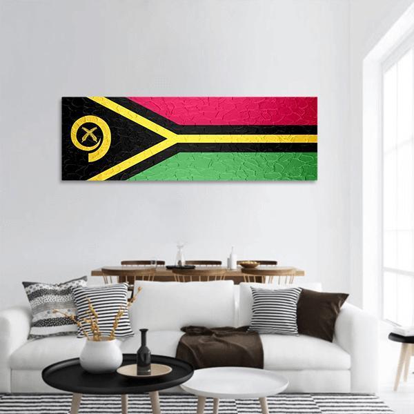 Vanuatu Flag Panoramic Canvas Wall Art-1 Piece-36" x 12"-Tiaracle