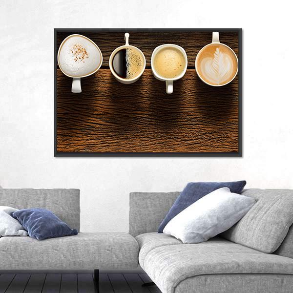 Variety Of Coffee Panoramic Canvas Wall Art-1 Piece-36" x 12"-Tiaracle