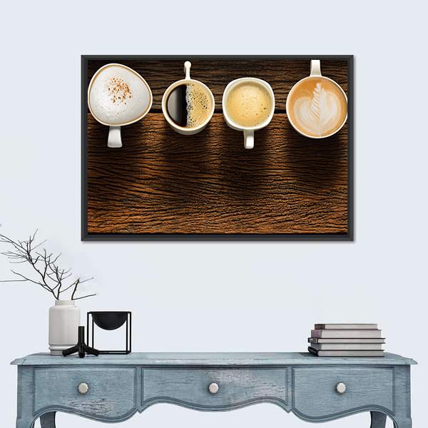 Variety Of Coffee Panoramic Canvas Wall Art-1 Piece-36" x 12"-Tiaracle