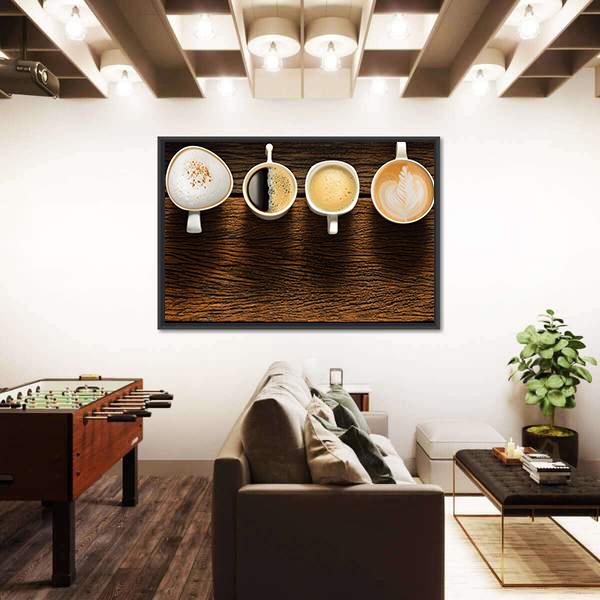 Variety Of Coffee Panoramic Canvas Wall Art-1 Piece-36" x 12"-Tiaracle