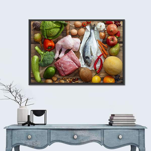 Various Paleo Diet Canvas Wall Art-5 Horizontal-Gallery Wrap-22" x 12"-Tiaracle