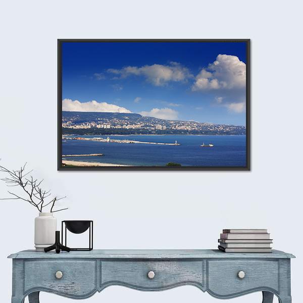 Varna Bulgaria View From Asparuhovo Canvas Wall Art-1 Piece-Floating Frame-24" x 16"-Tiaracle