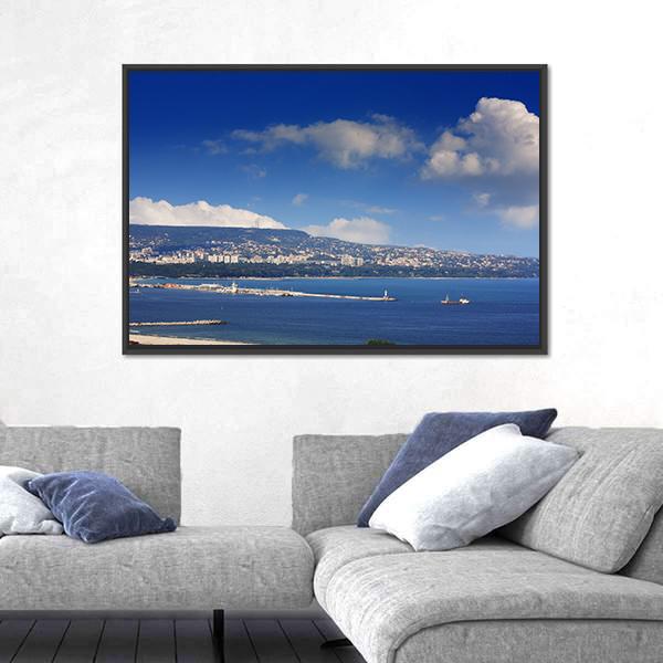 Varna Bulgaria View From Asparuhovo Canvas Wall Art-3 Horizontal-Gallery Wrap-25" x 16"-Tiaracle