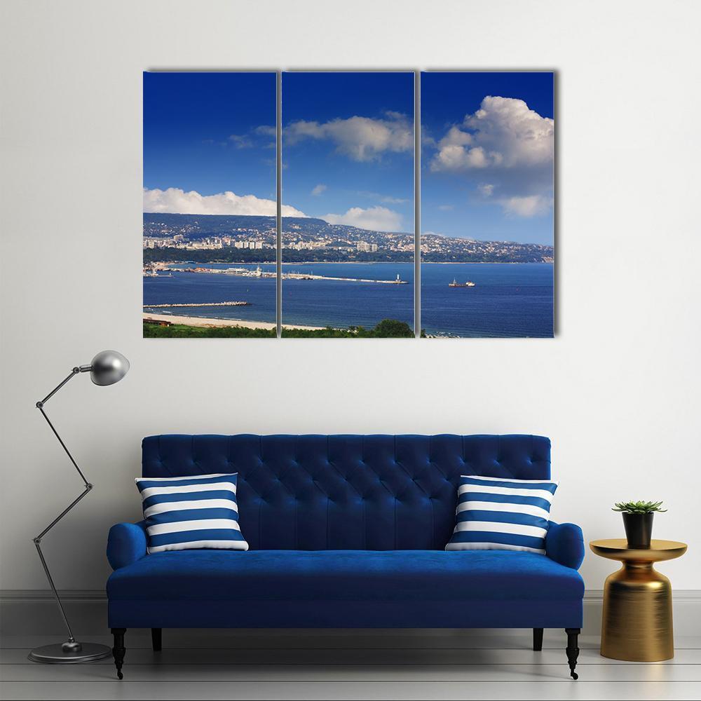 Varna Bulgaria View From Asparuhovo Canvas Wall Art-3 Horizontal-Gallery Wrap-37" x 24"-Tiaracle