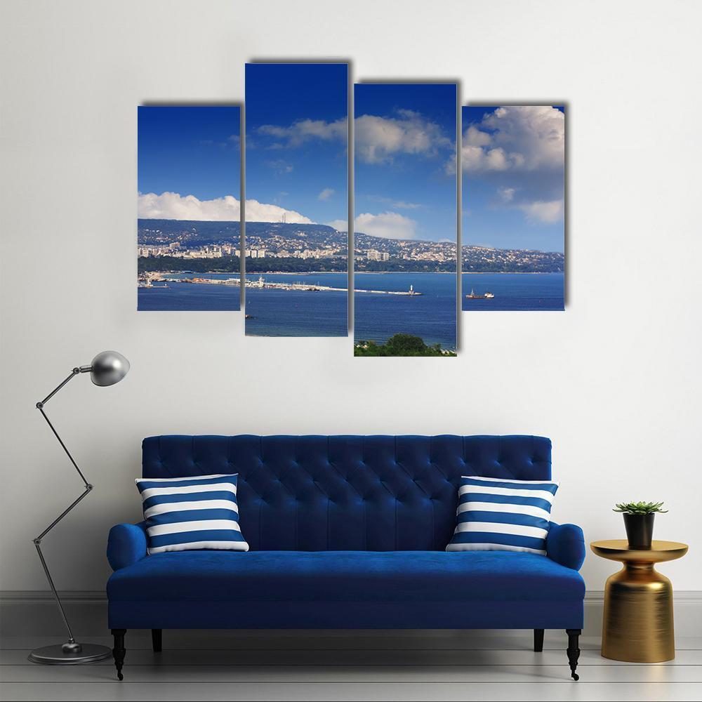 Varna Bulgaria View From Asparuhovo Canvas Wall Art-4 Pop-Gallery Wrap-50" x 32"-Tiaracle