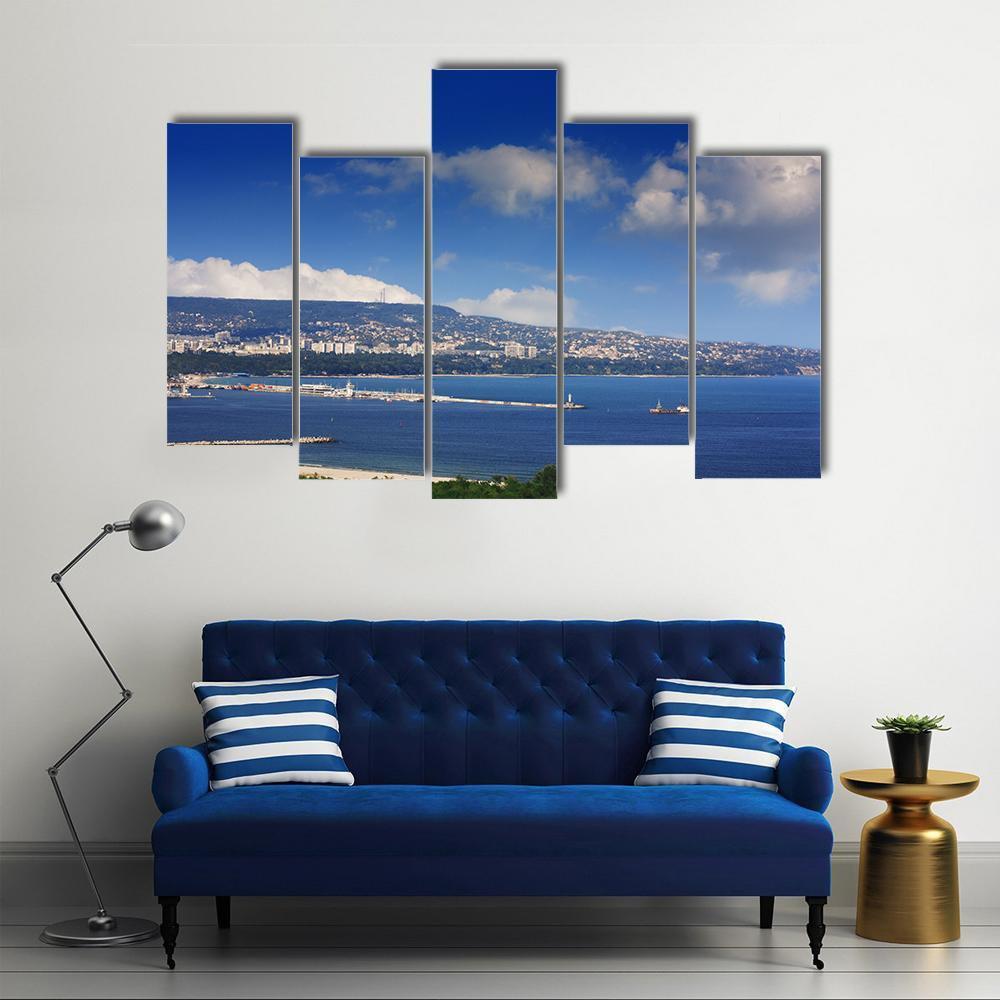 Varna Bulgaria View From Asparuhovo Canvas Wall Art-5 Pop-Gallery Wrap-47" x 32"-Tiaracle