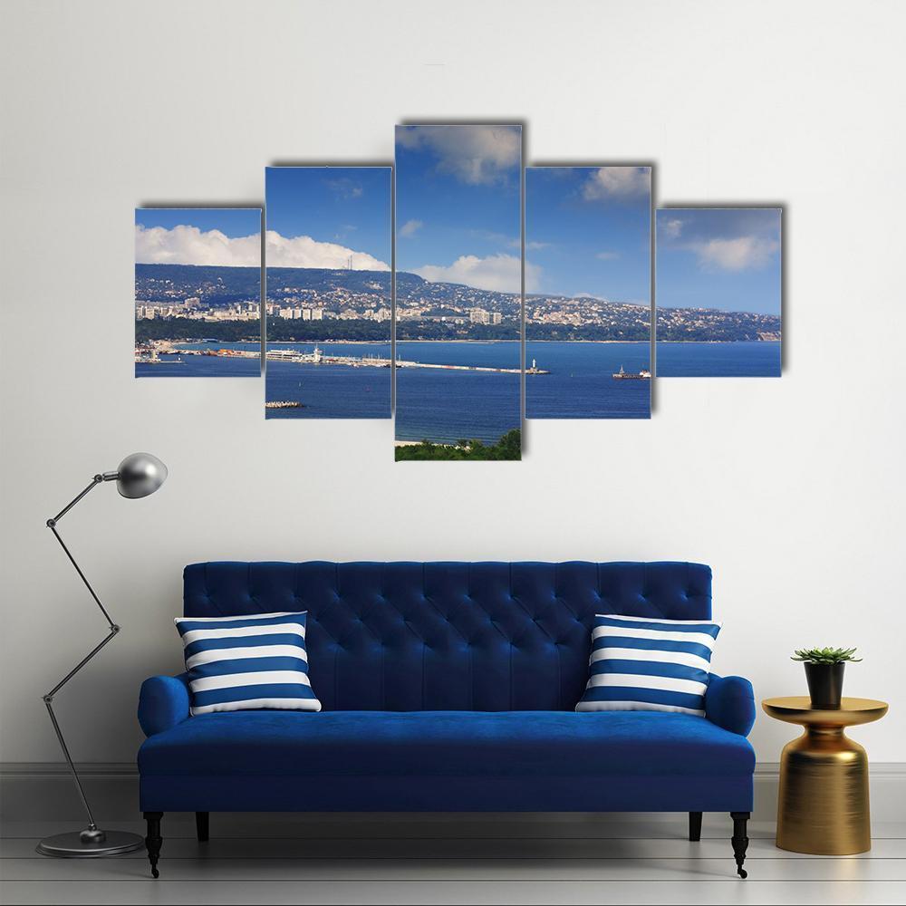 Varna Bulgaria View From Asparuhovo Canvas Wall Art-5 Star-Gallery Wrap-62" x 32"-Tiaracle