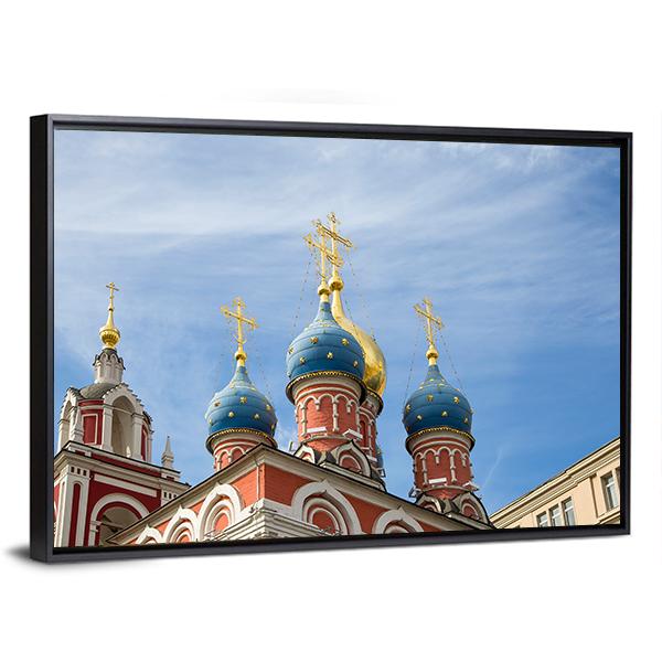 Varvarka Street With Cathedrals And Churches In Russia Canvas Wall Art-3 Horizontal-Gallery Wrap-25" x 16"-Tiaracle