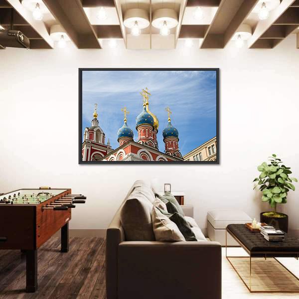 Varvarka Street With Cathedrals And Churches In Russia Canvas Wall Art-3 Horizontal-Gallery Wrap-25" x 16"-Tiaracle