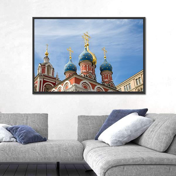 Varvarka Street With Cathedrals And Churches In Russia Canvas Wall Art-3 Horizontal-Gallery Wrap-25" x 16"-Tiaracle