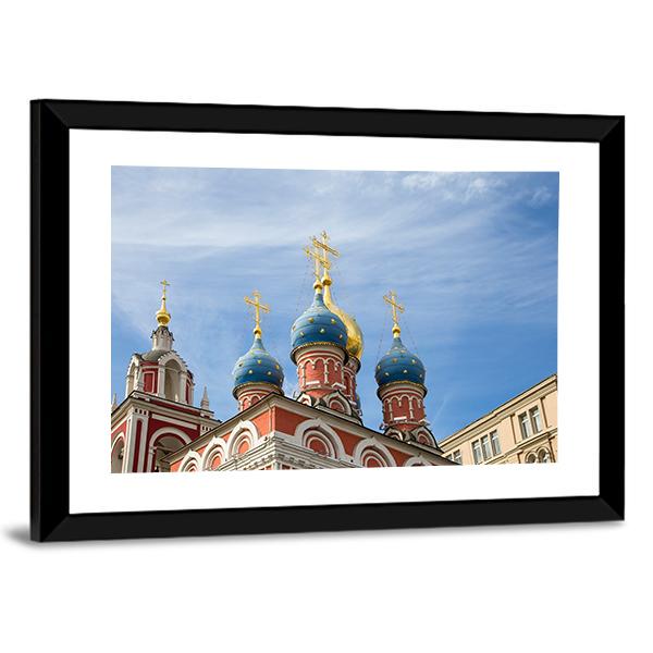 Varvarka Street With Cathedrals And Churches In Russia Canvas Wall Art-3 Horizontal-Gallery Wrap-25" x 16"-Tiaracle